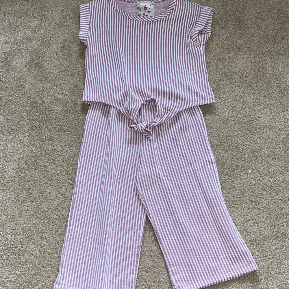 Striped Purple Two-Piece Outfit
